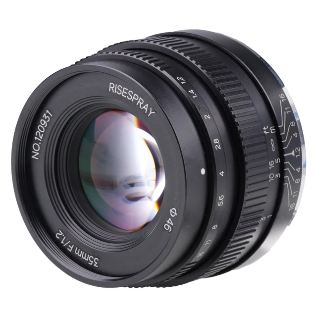 RISESPRAY 수동 초상화 마이크로 단일 렌즈 35mm F1.2 프라임 렌즈 Sony E-마운트 M4/3 for Fuji XF for Canon EOS M APS-C