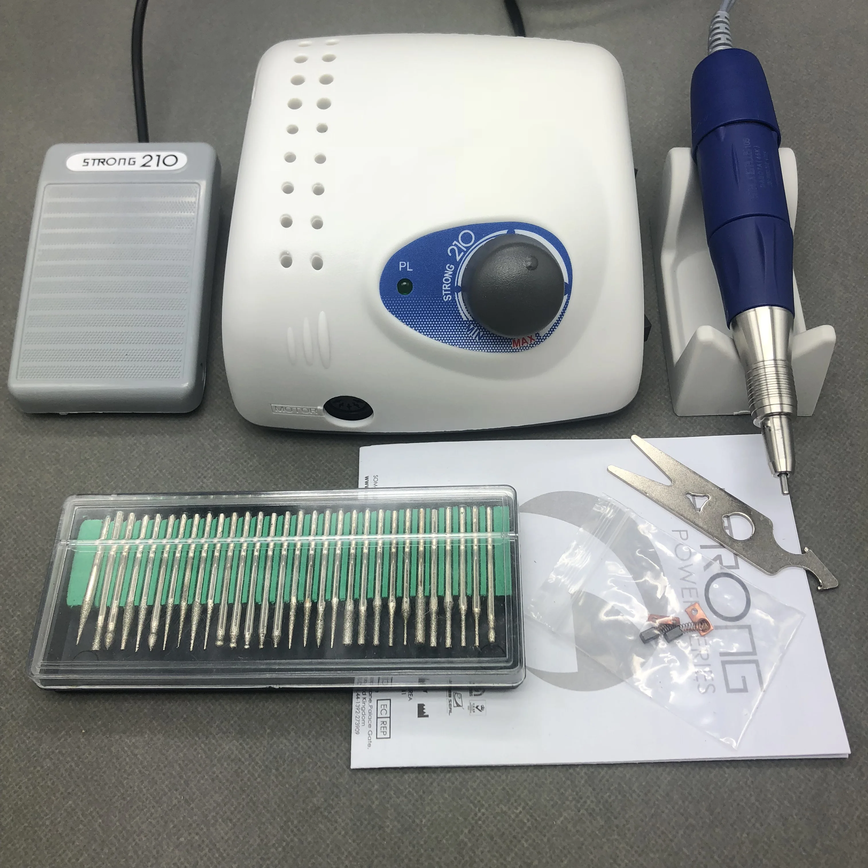 new 45000RPM Electric Nail Drill Machine Strong 210 plus 105L 2.35mm Model Manicure Pedicure Nail File Bit Nail Art Equipment 2
