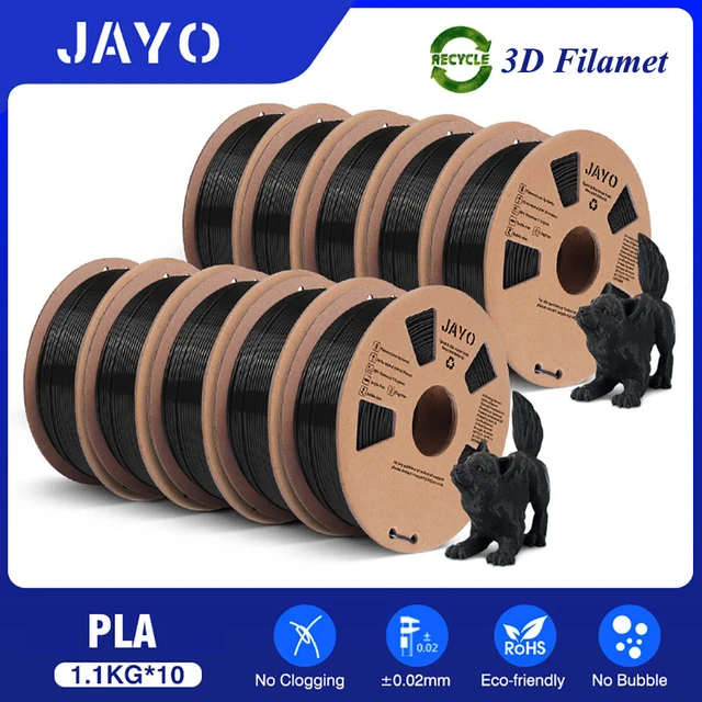 JAYO 10pcs PETG/PLA Filament 1.75mm PLA 3D Filament 1.1KG/roll 3D