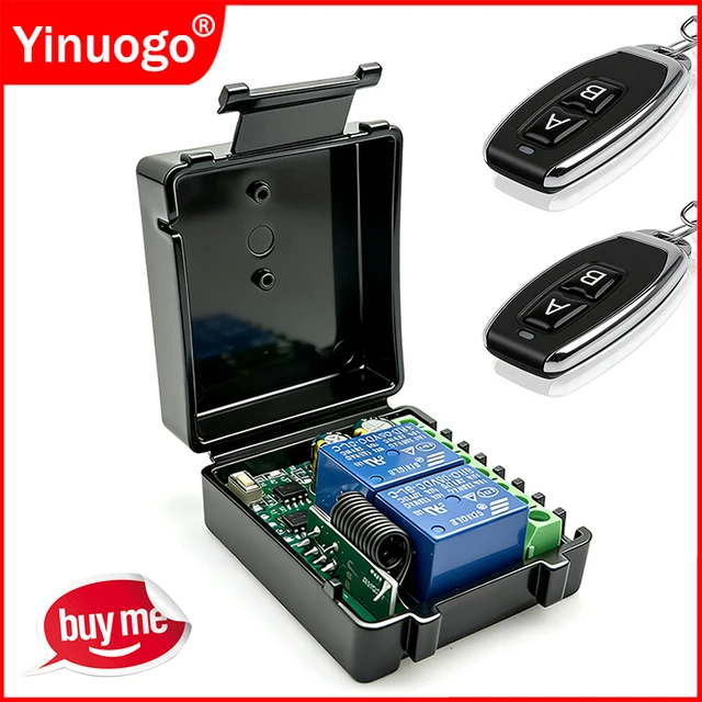 DC 6-30V AC 85-250V 433MHz RF Wireless Remote Control Switch 2 Channels Relay Receiver Control Garage Door Motor Curtain Light