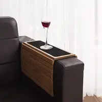 Bamboo Sofa Arm Tray Table Arm Rest Protector Universal Drink Holder Table Couch Flexible Sofa Tray Couch arm Table for snack 2