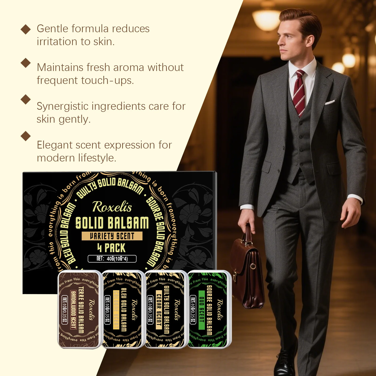 Roxelis elegant solid parfymset för män fräsch och långvarig_voghion.com