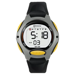 Waterproof Digital Sport Watch for Kids - Black LCD Electronic Timepiece with Alarm (Black Yellow)