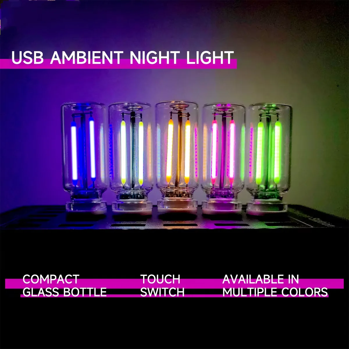 รูปสินค้า โคมไฟ USB พกพา แสงนุ่มนวล ตกแต่งห้องได้ทุกสไตล์