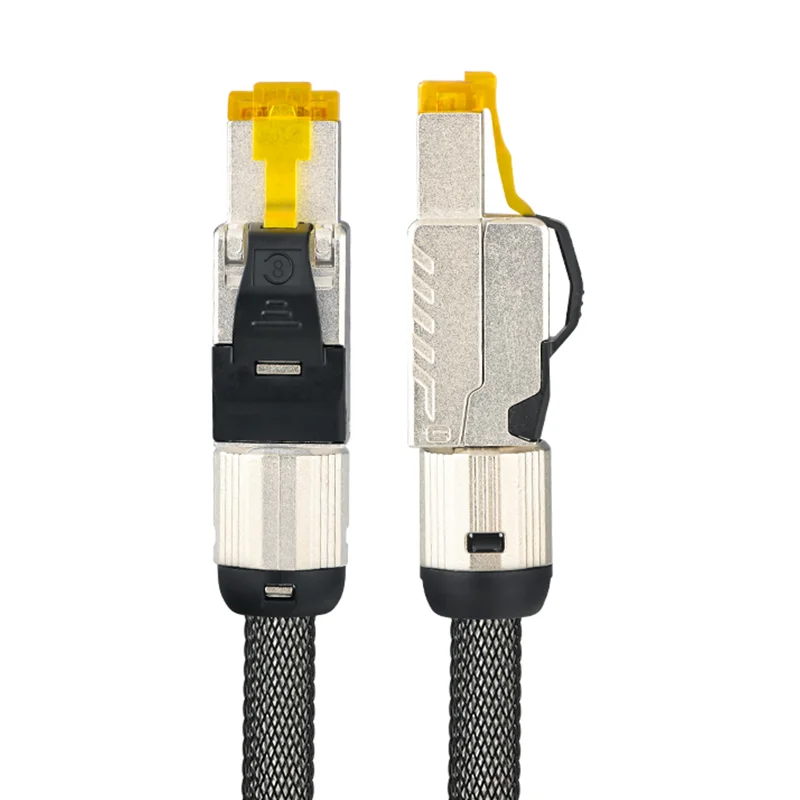 

Чистый серебристый CAT8 Ethernet кабель высокоскоростной 40 Гбит/с 2000 МГц двойной экранированный сетевой патч-корд RJ45 кабели