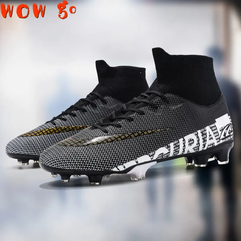 

Men Soccer Shoes Teenager Breathable Football Boots Professional Playing Field TF/FG Cleats Adult Kids Sneakers Size 35-45