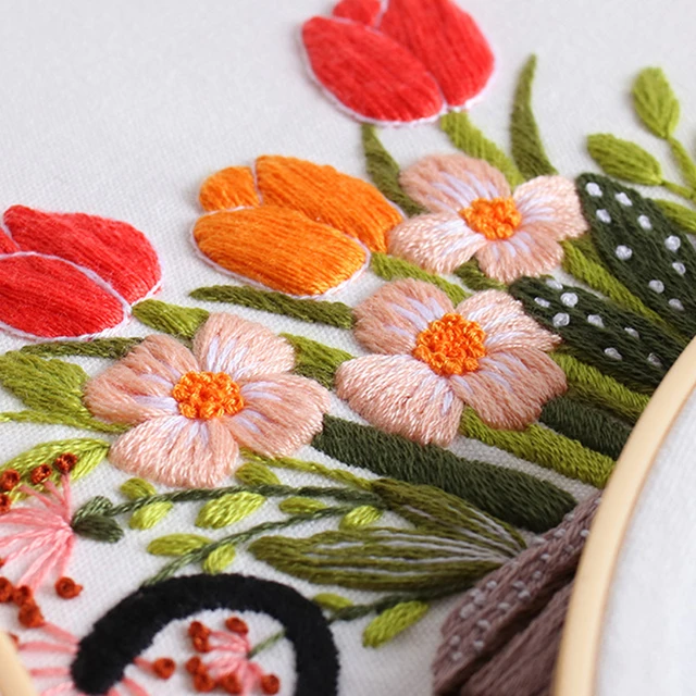 초보자에게도 쉬운 귀여운 고양이 자수 키트로 창의성을 펼치세요.