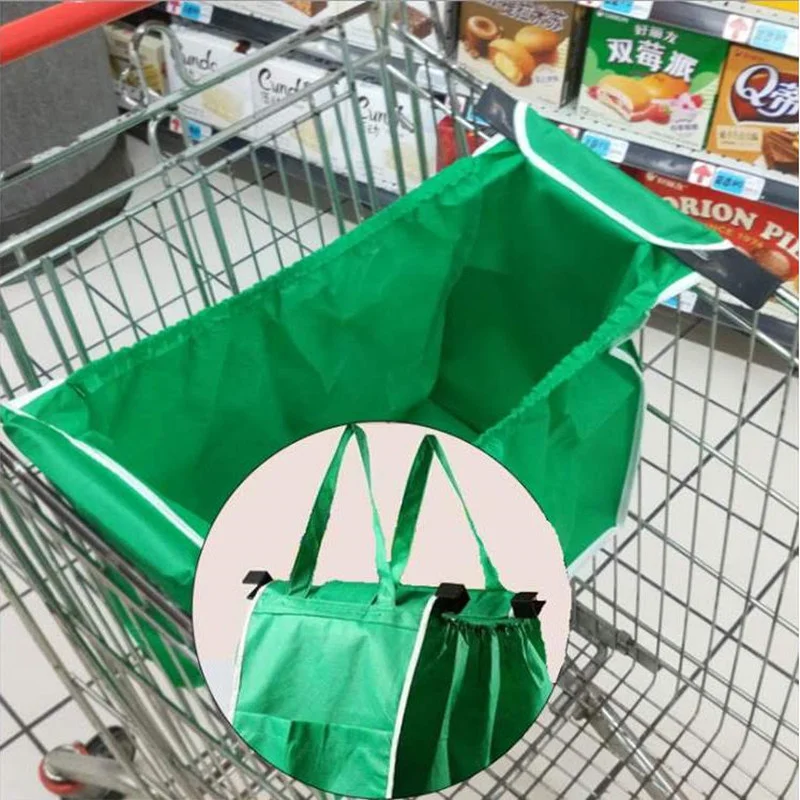 Supermarket Shopping Bag Eco Friendly Trolley Tote Thicken Cart Bags