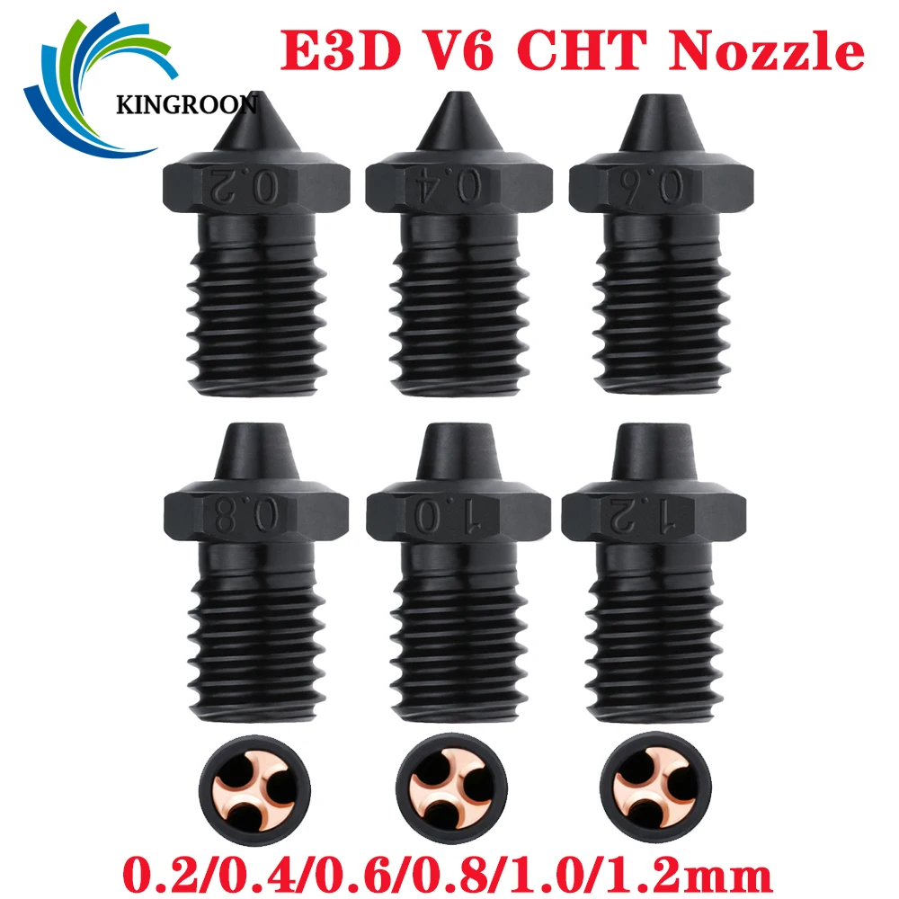 CHT Nozzle V6 Hardened Steel E3D V6 Nozzle High Flow 3d Printer Nozzle Clone CHT For Ender 3 Hotend Titan Extruder Prusa i3 MK3