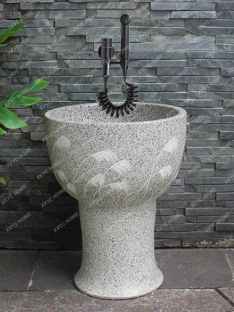 

High Foot Mop Pool Integrated Household Mop Pool Heightened Balcony Mop Sink Large Mop Basin Ceramic Courtyard