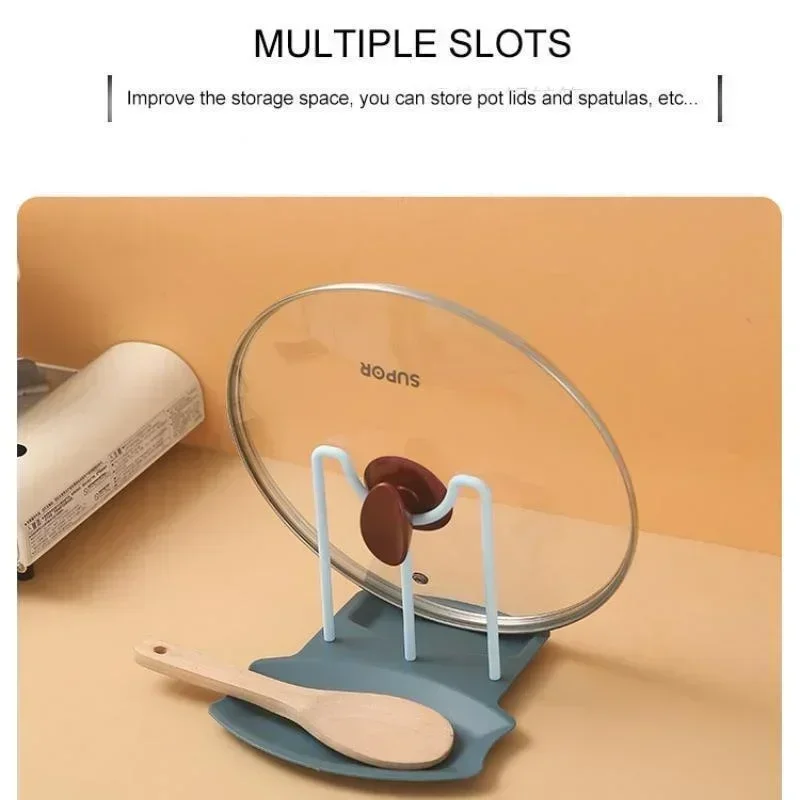 Spoon Rest Pot Lid Holder Removable Pot Cover Lid Rack Shelf Utensil Rest Organizer Storage Kitchen Tool