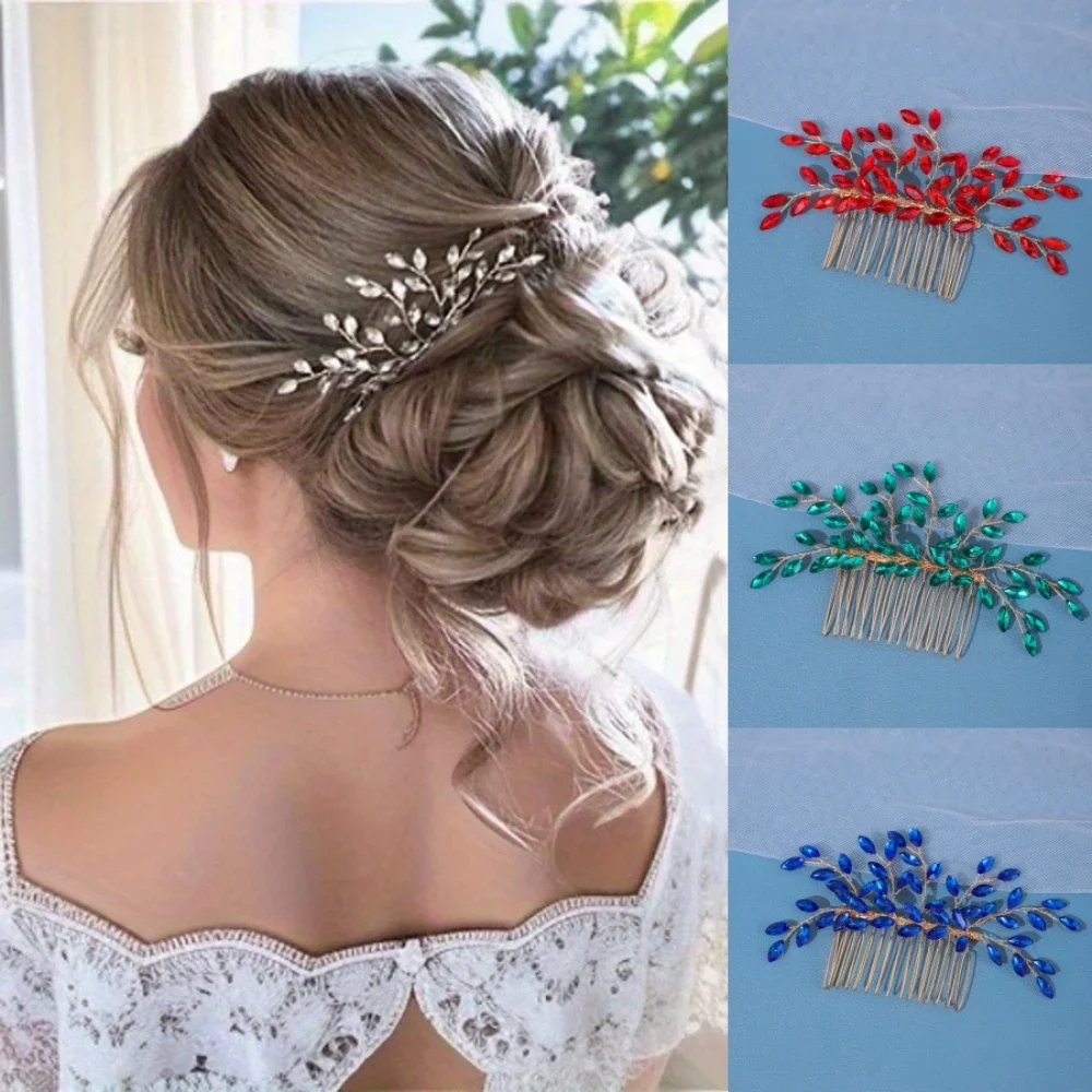 Luxury Crystal Hair Comb Clip Hairpin For Women Bride Rhinestone Bridal Wedding Hair Accessories Jewelry Comb Clip Hairpin Gift