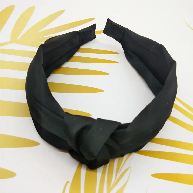 Fashion Top Knot Satin Headbands Wide Fabric Makeup Hairbands for