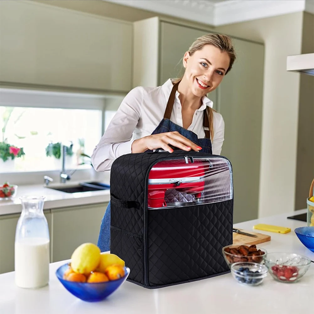 Standmixer-Abdeckung mit Geräteschieber, Basisanzug für 6/7/8 Quart KitchenAid-Mixer mit Taschen für Zubehör und Aufsätze – Detail 13