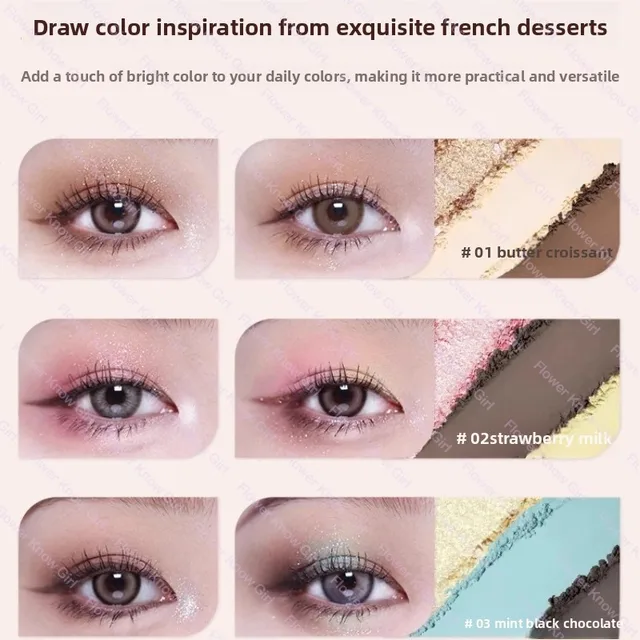 Flower Knows The Sweetie Bear Collection Eyeshadow Palette 6 Colors Glitter Matte Natural Bronzer Multi Use Kawaii Makeup