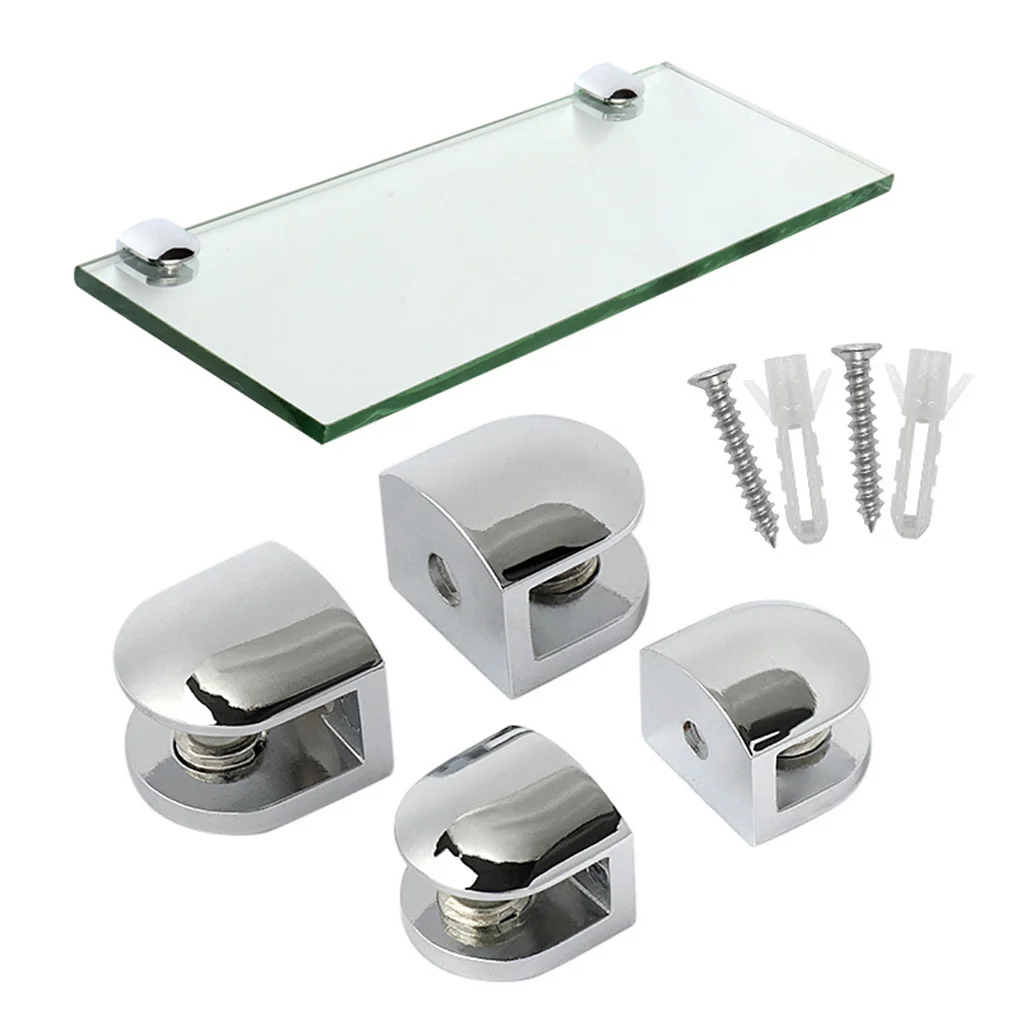 Glass Shelf Electroplated Replacement Simple Style Nonslip Heavy Duty Anti-rust Cabinet Display Case Clamp Holder glass shelf clamp holder