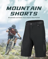 Men's Multifunctional Breathable Cycling and Hiking Shorts with Pockets - XXXL (Black)