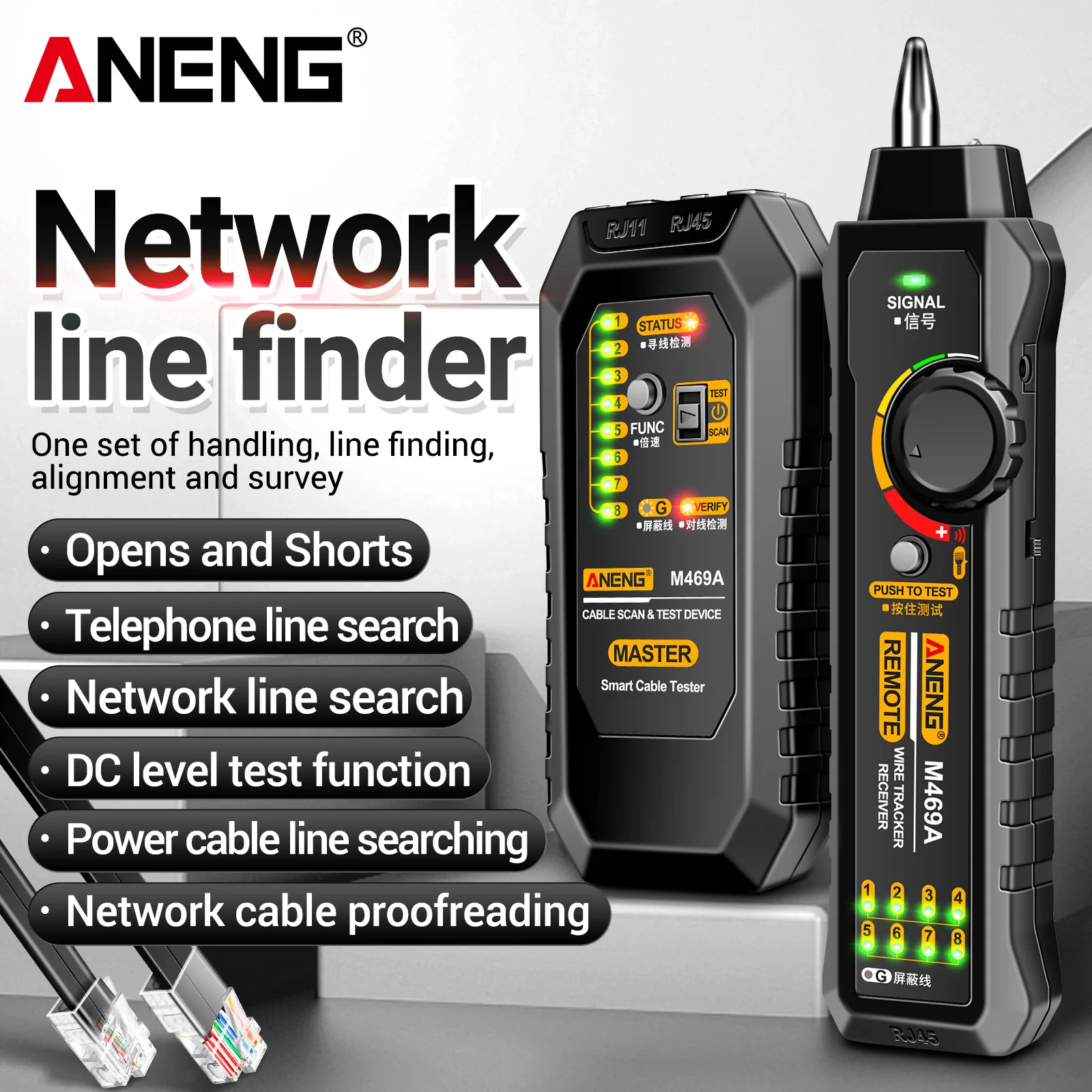 ANENG-M469A-Network-Cable-Finder-Lan-Rj11-Rj45-Tester-Anti-Interference ...