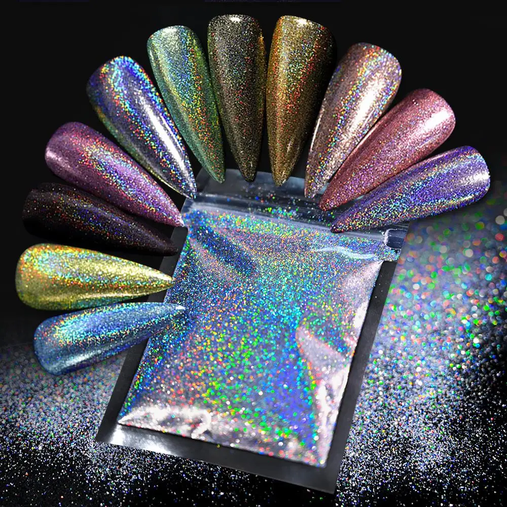 5G Holographic Nail Art Glitter Powder Gel Polish Bulk nail glitter