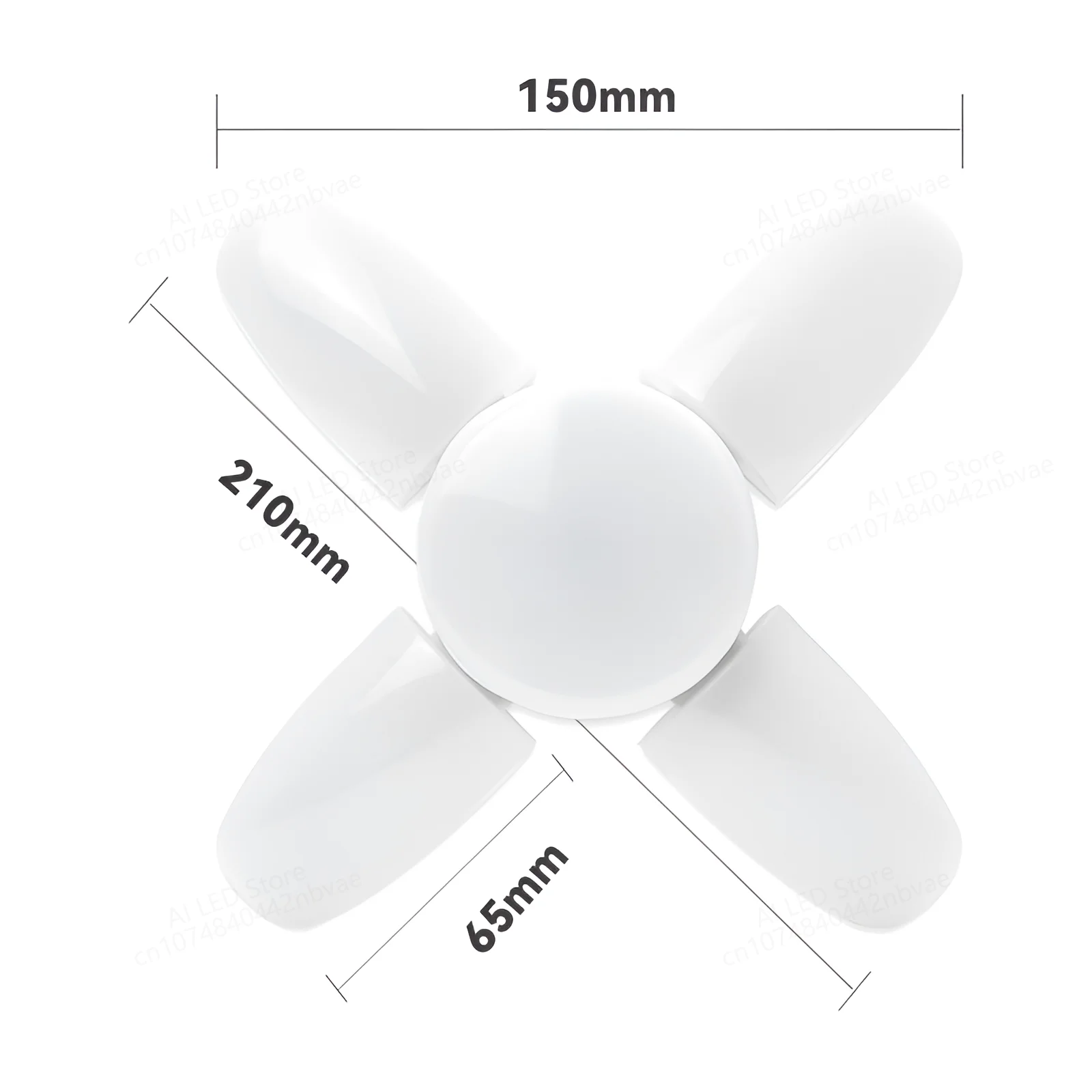 Description Picture 5 of item28W 60W E27 LED Bulb Fan Blade Timing Lamp 220V Foldable Led Light Bulb Lampada For Home Ceiling Light With Remote Controller