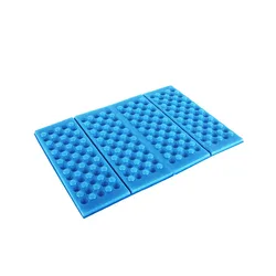Foldable Waterproof Outdoor Sitting Cushion - Portable Foam Chair Mat for Camping, Solid Padding (Blue)