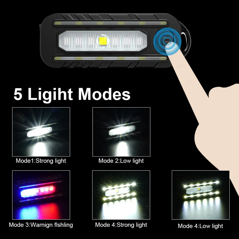 LED Red and Blue Shoulder Police Light with Clip USB Rechargeable Flashlights Warning Safety Torch Bike Warn LANTERN 4