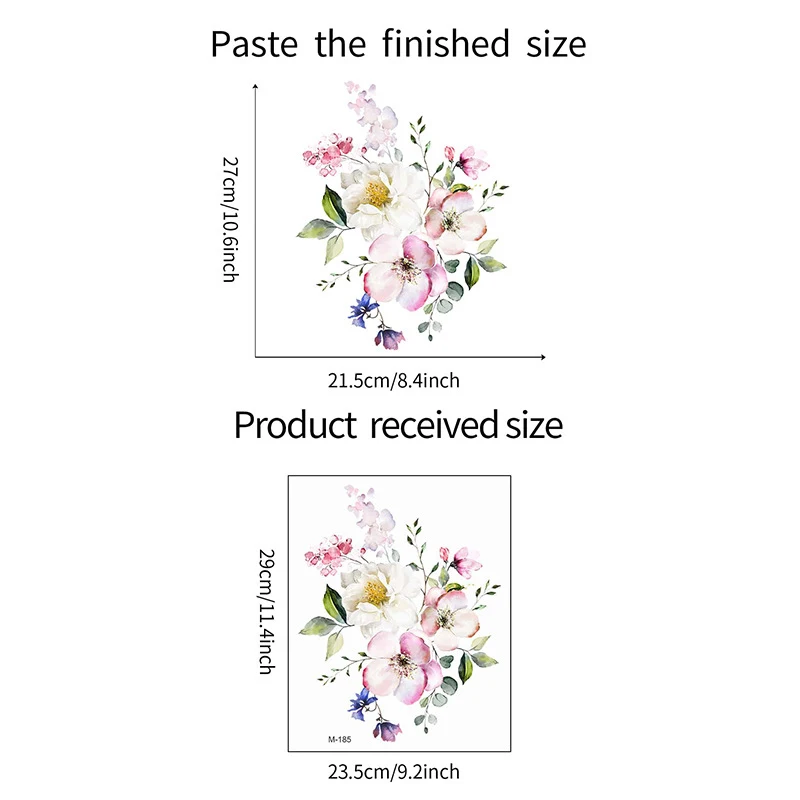Modern Bathroom Toilet Stickers Minimalist Flowers Pattern Self-adhesive Paintings Bathroom Decoration