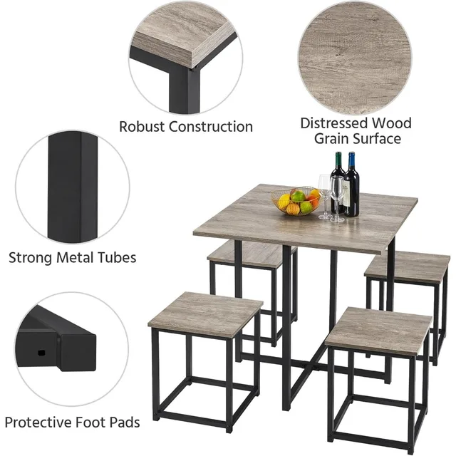 Industrial Dining Table Set 5