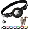 Airtag Cat Collar Breakaway, Reflective Kitten Collar with Apple Air Tag Holder and Bell for Girl Boy Cats, 0.4 Inches 1