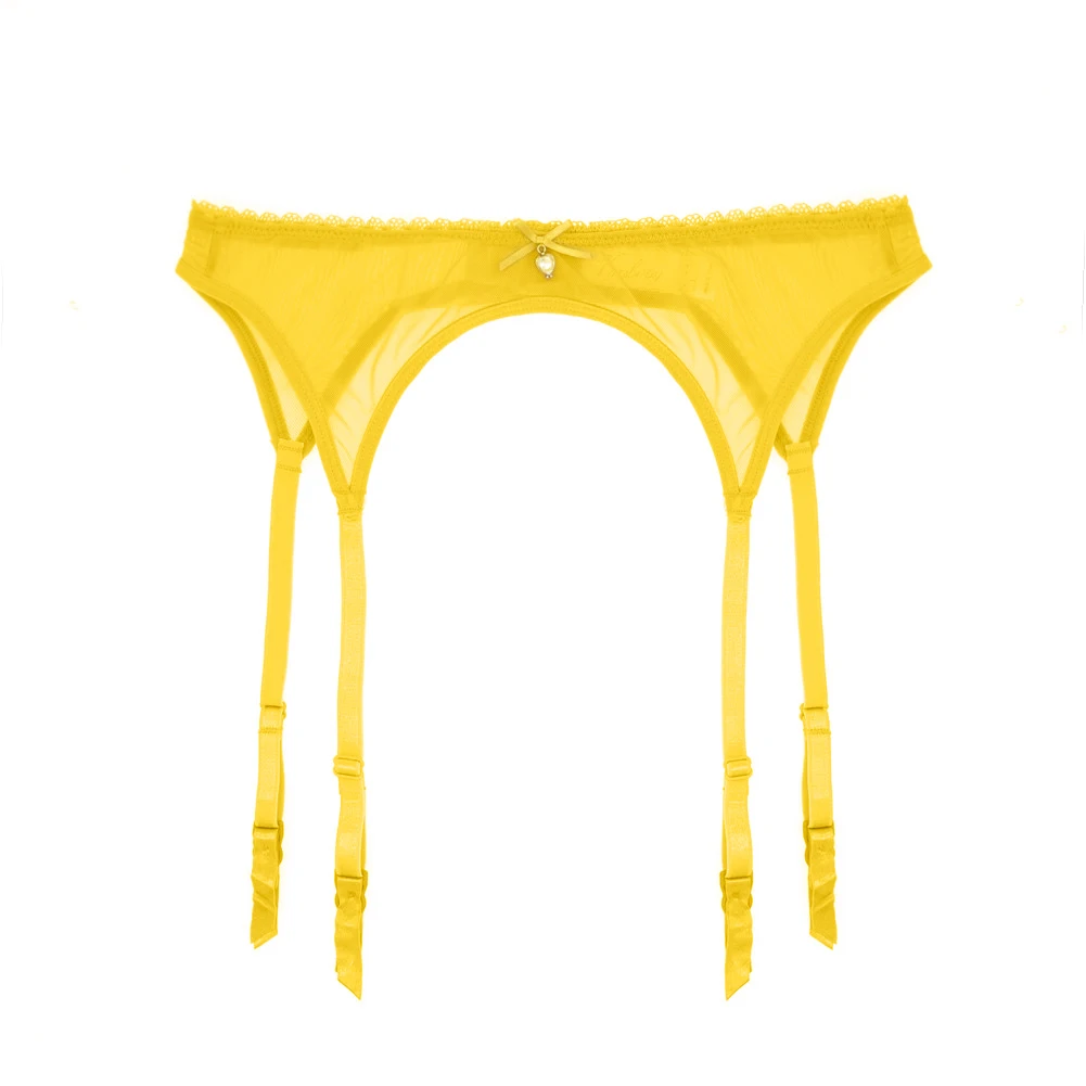 Women's sheer lace sexy garter Body fitting see through garter belt