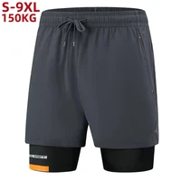 Big Size Men's Sport Short Quick Dry Silk Fitness Gym Bermuda Male Workout Jogging Pants Training Summer 2in1plus Large Scrunch - Image 3