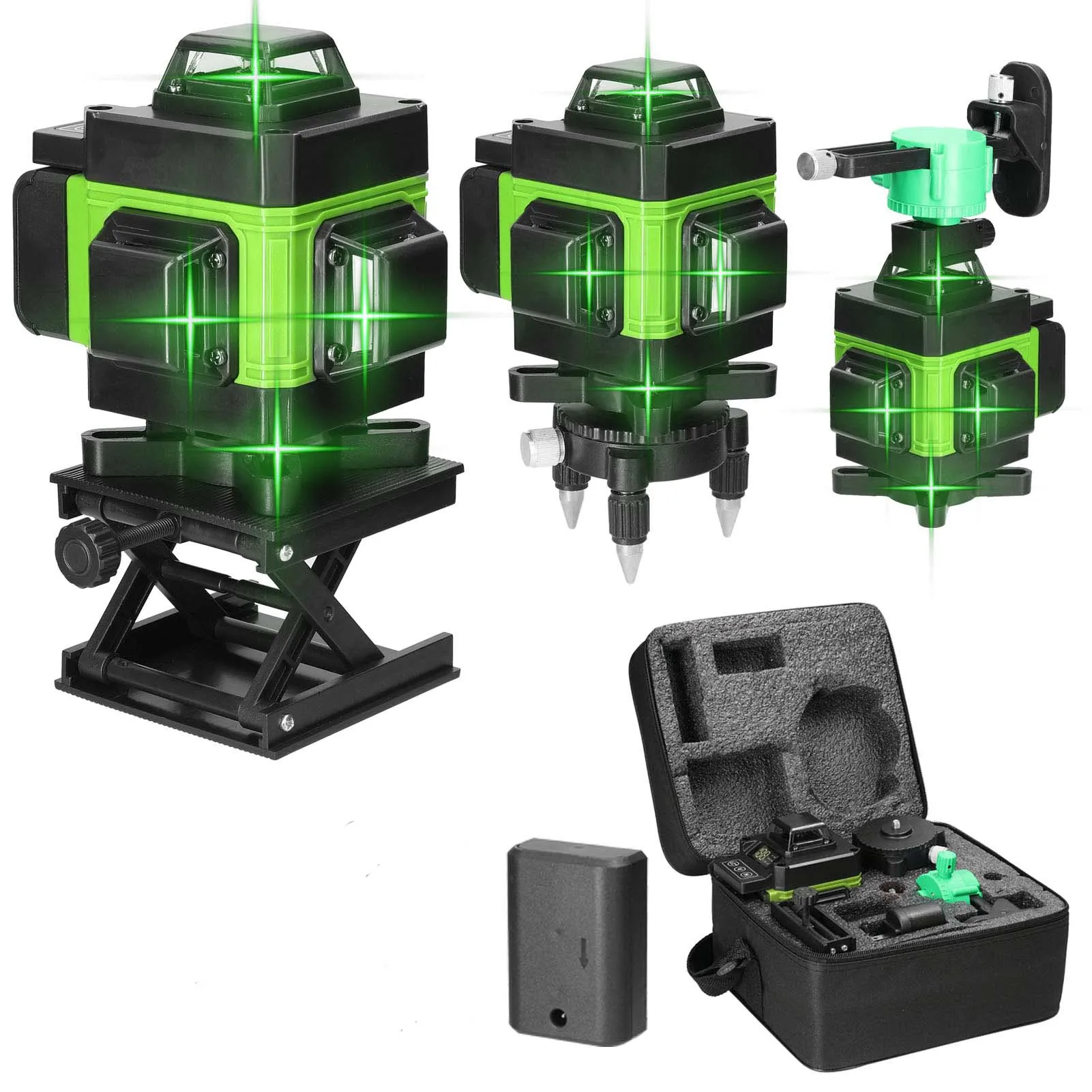 Laser Level 4D 16Lines Green Light Automatic Line-laying Construction Tools