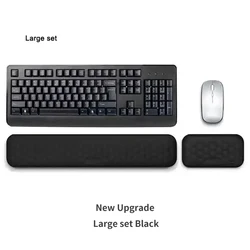 Ergonomic Memory Foam Keyboard and Mouse Wrist Rest Pads (Large set Black)