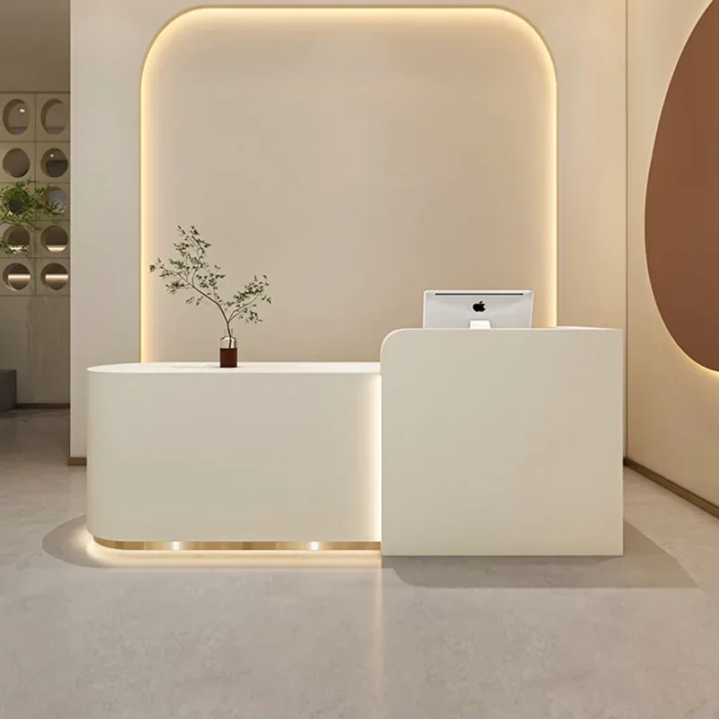 White Church Pulpit Front Desk Lectern Restaurant Tables Hair Salon Standing Office Shop Counter Bar Hair Salon Bureau Furniture