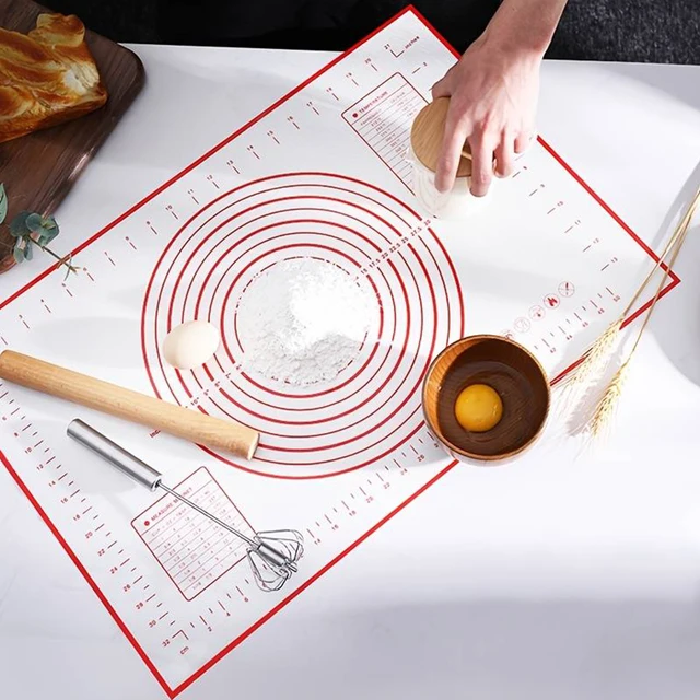 Silicone Pastry Mat with Measurements, Reusable Non-slip Non-stick Baking Mat for Rolling Dough, Fondant /Pizza Mat, Counter Mat Silicone Pastry Mat with Measurements, Reusable Non-slip Non-stick Baking Mat for Rolling Dough, Fondant /Pizza Mat, Counter Mat