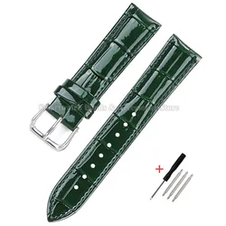 Premium Leather Watch Bands - Universal Soft Sport Bracelet - 22mm (Green)