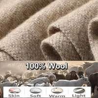 100%Wool Women's Knitted Shawl Scarf Soft Warm Knitwear Cardigan Cloak Wraps Shoulder Neck Protect Pashmina Scarves Dual Use - Image 6