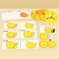 Children Montessori Snail Clock Educational Toys Hour Minute Second Cognition Matching Puzzle Kids Early Preschool Teaching Aids 1