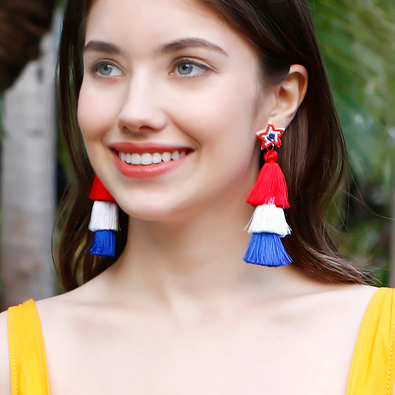 Gold Independence Day American Heart Earrings – Selvaggio Style