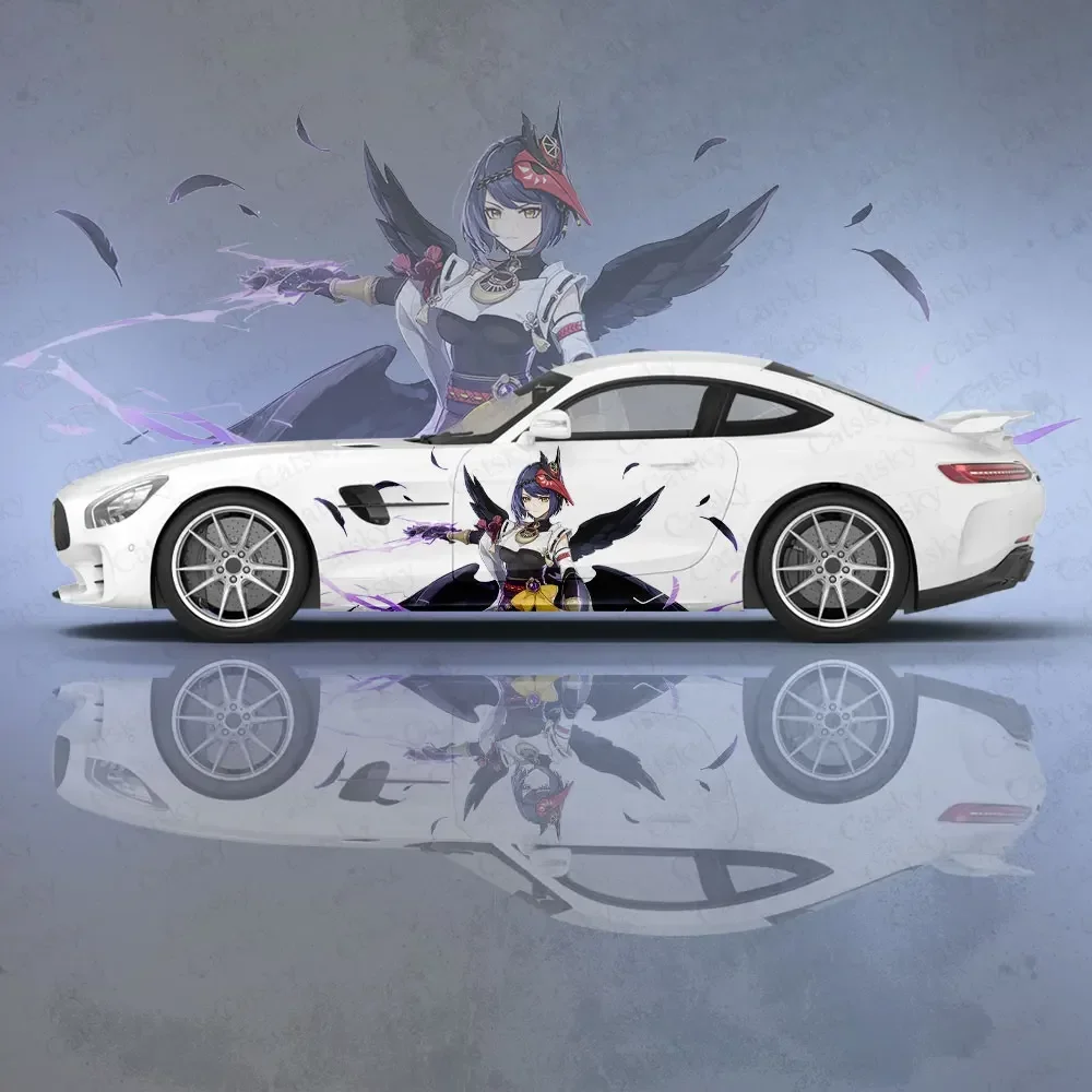 

-Kujou Sara Genshin Impact anime Car Decal Protective Film Vinyl Side Graphic Wrap Accessories Painting Car Sticker