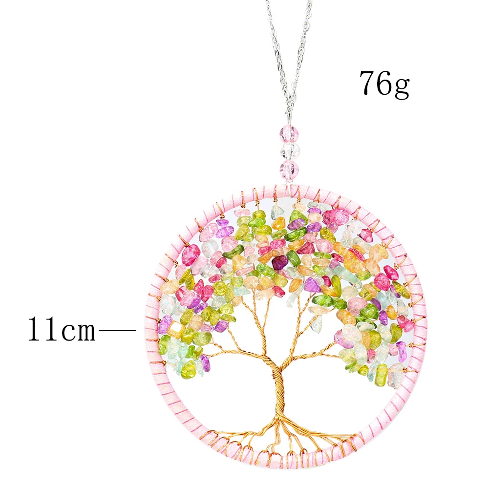 Amethyst Tree of Life Wall Hanging Decor Car Pendant Chakra Feng Shui Crystal Stone Dream Catcher Meditation Wedding Home Decor 5