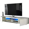 TV Console, Television Stands 78" Long White 70 Inch TV Stand with LED Lights, 3 Storage Cabinets Soundbar Shelf 90 Inch TVs 4