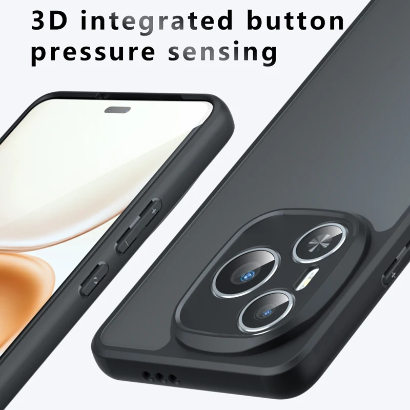 Enhanced Shockproof Frosted Matte Protective Case with Anti-Fingerprint Transparent Cover