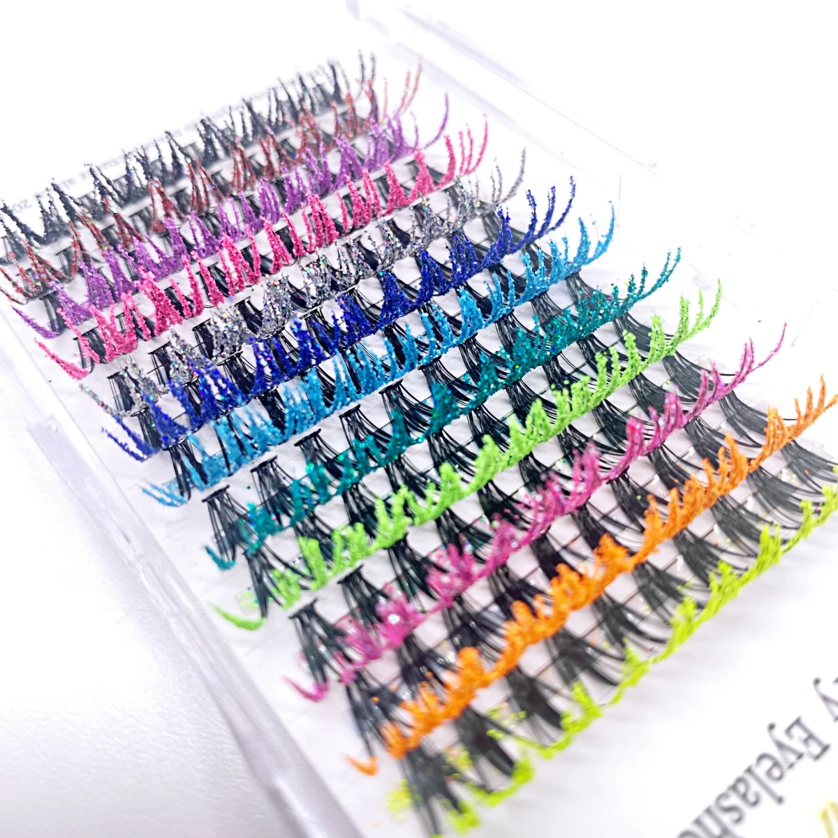Colorful Glitter False Eyelash Extensions