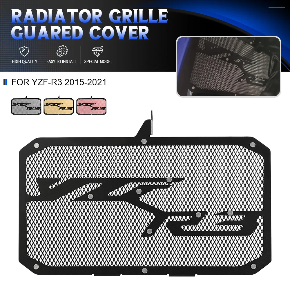 

Motorcycle Accessories YZF R3 Radiator Guard Grille Grill Protector For Yamaha YZF-R3 YZFR3 2015 2016 2017 2018 2019 2020 2021