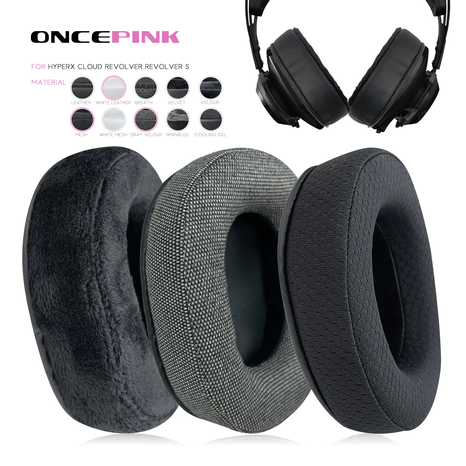 Oncepink Replacement Ear Pads for HyperX Cloud Revolver,Revolver S