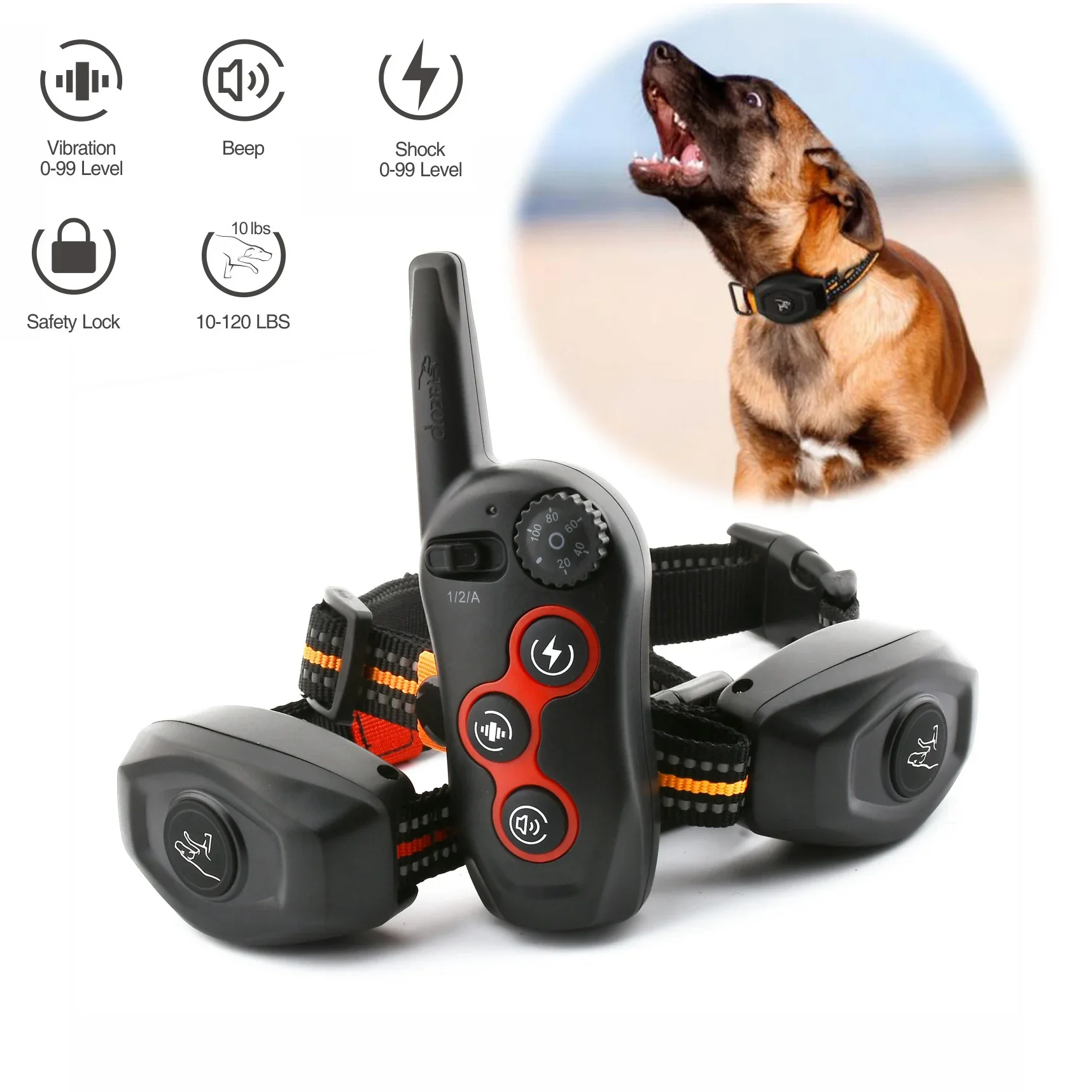 

Remote Control Automatic Bark Stopper Collar Electric Dog Training Device Vibrator Electric Pet Puppy Dog Bark Stop Shock Collar