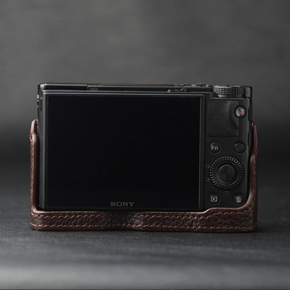 DSC-RX100M6 가죽 하프 카메라 케이스, 카메라 가방 커버, 사진 숄더 스트랩