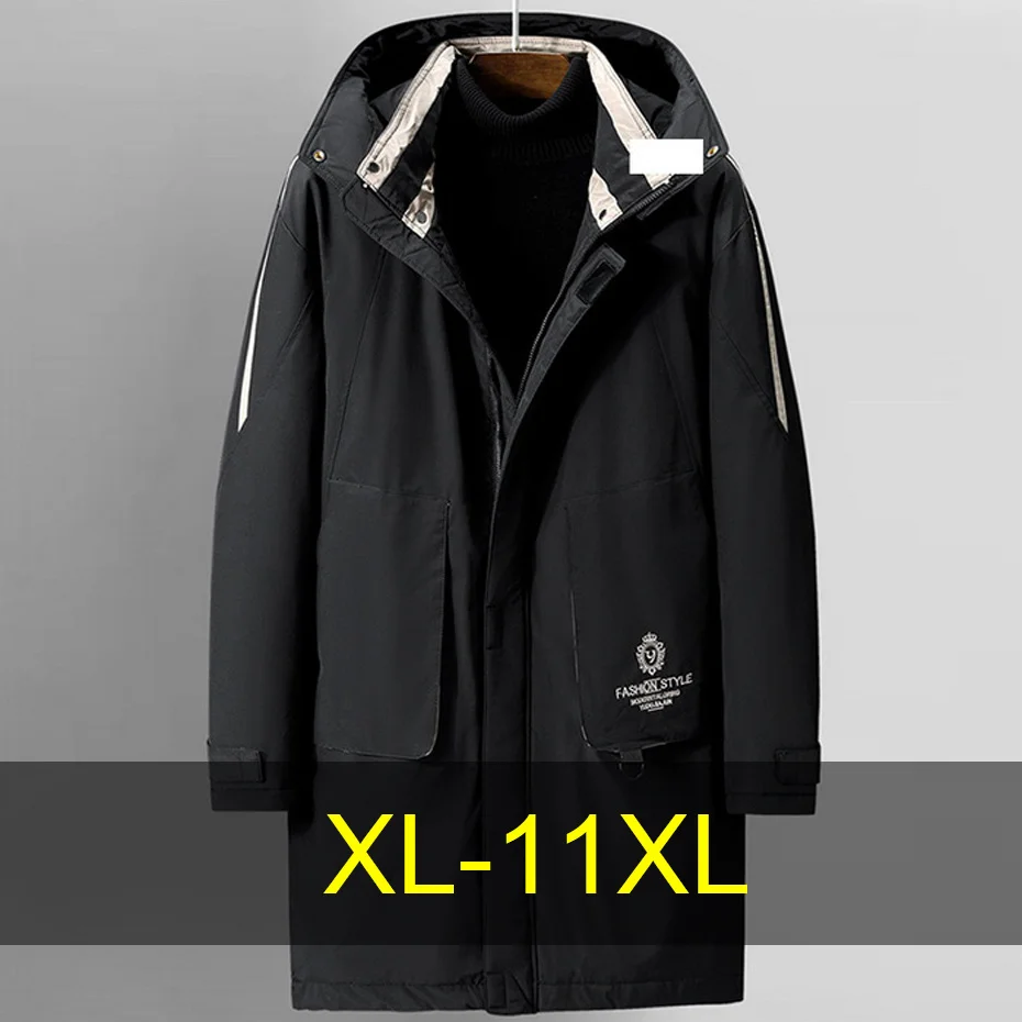 11XL Plus Size Parkas Men Winter Thick Jacket Coat Cargo Parkas Male Fashion Casual Long Parkas Male Big Size 11XL
