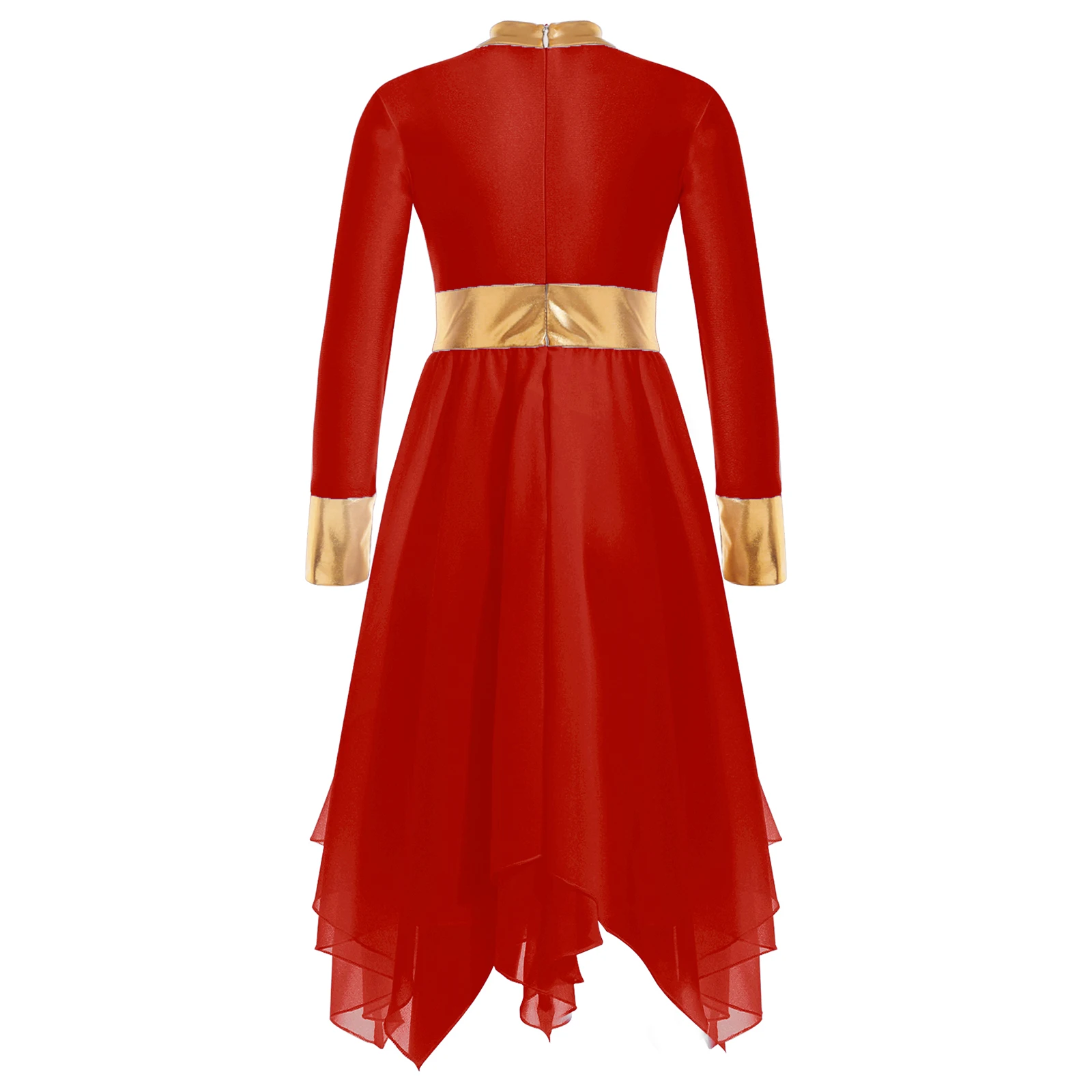 Kids Girls Christian Liturgical Praise Dance Dress Round Collar Bronzing  Cloth Zipper Closure Back Ballet Lyrical Dance Dress - AliExpress 200000532